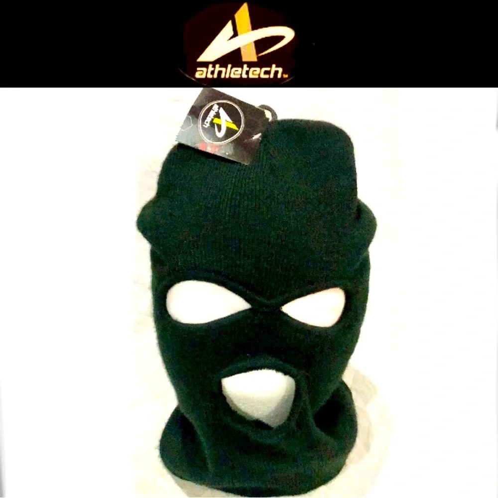 ATHLETECH Men’s/Women’s 3-Hole Ribbed Knit Full Face Mask/Ski Mask size OS NWT